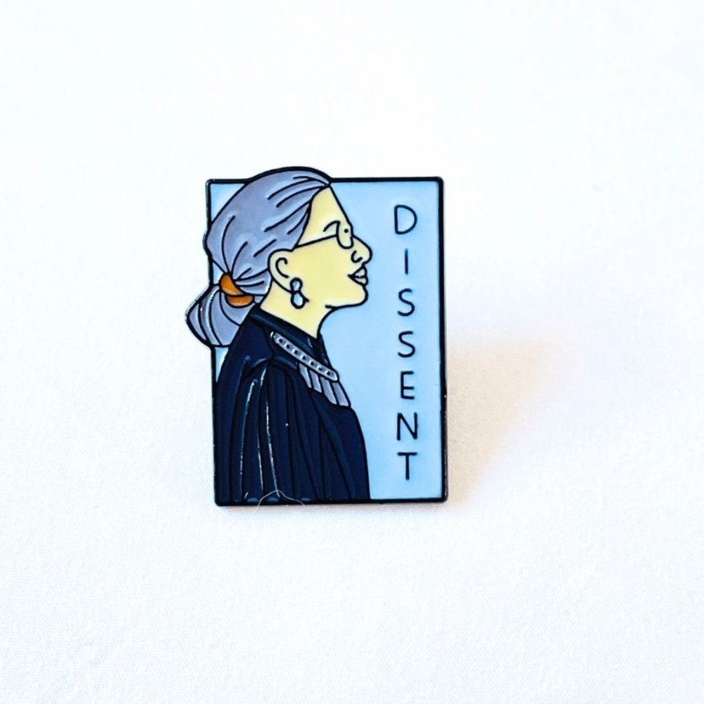 Notorious RBG Ruth Bader Ginsburg Feminist Jewelry Enamel Pin Accessory